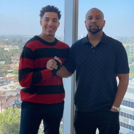 Marcus Scribner with his father Troy.